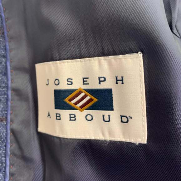 JOSEPH ABBOUD Blue Brown Window Pane Wool Sport Coat - Picture 6 of 8